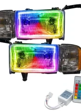 Oracle Lighting Pre-Assembled Halo Headlights ColorSHIFT w/ Simple Controller SMD HL Dodge Ram 1500 | 2500 | 3500 1994-2002                                     - 8167-504 - Image 14