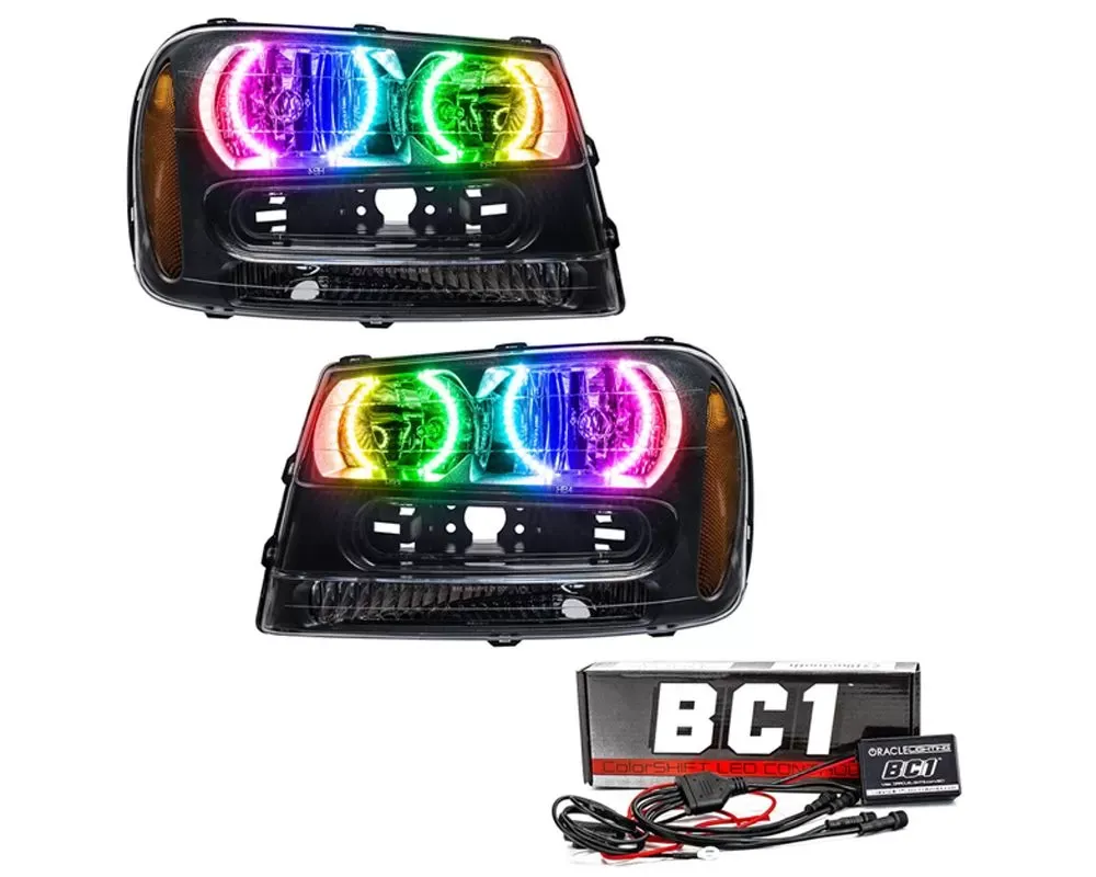 Oracle Lighting Pre-Assembled EDL Halo Headlights ColorSHIFT w/ BC1 Controller SMD HL Chevrolet Trail Blazer 2002-2009 - 8168-335
