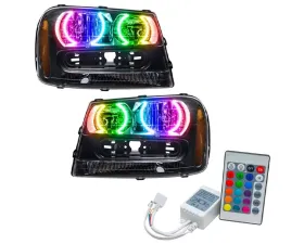 Oracle Lighting Pre-Assembled EDL Halo Headlights ColorSHIFT w/ Simple Controller SMD HL Chevrolet Trail Blazer 2002-2009