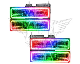 Oracle Lighting Pre-Assembled Halo Headlights ColorSHIFT w/o Controller SMD HL GMC Yukon 1992-2000