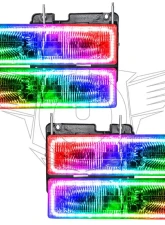 Oracle Lighting Pre-Assembled Halo Headlights ColorSHIFT w/o Controller SMD HL GMC Yukon 1992-2000                                     - 8173-334 - Image 5