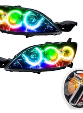 Oracle Lighting Pre-Assembled Halo Headlights (4DR Halogen Style) ColorSHIFT w/ RF Controller SMD HL Mazda 3 2004-2009                                     - 8174-330 - Image 5