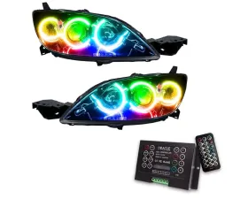 Oracle Lighting Pre-Assembled Halo Headlights (4DR Halogen Style) ColorSHIFT w/ 2.0 Controller SMD HL Mazda 3 2004-2009