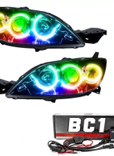 Oracle Lighting Pre-Assembled Halo Headlights (4DR Halogen Style) ColorSHIFT w/ BC1 Controller SMD HL Mazda 3 2004-2009                                     - 8174-335 - Image 5