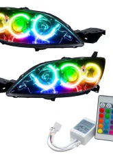 Oracle Lighting Pre-Assembled Halo Headlights (4DR Halogen Style) ColorSHIFT w/ Simple Controller SMD HL Mazda 3 2004-2009                                     - 8174-504 - Image 5