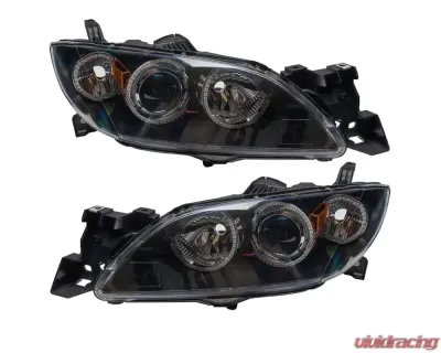 Oracle Lighting Pre-Assembled Halo Headlights (4DR Halogen Style) ColorSHIFT w/ BC1 Controller SMD HL Mazda 3 2004-2009 - 8174-335