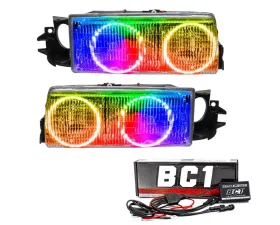 Oracle Lighting Pre-Assembled LED Halo Headlights (4DR Halogen Style) ColorSHIFT w/ BC1 Controller SMD HL Chevrolet Caprice 1991-1996