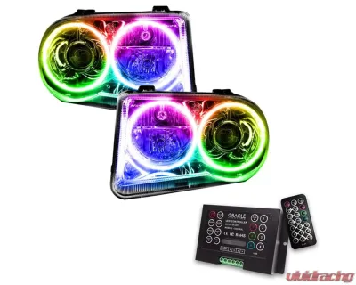 Oracle Lighting Pre-Assembled Halo Headlights (HID Style - No Bulbs) ColorSHIFT w/ 2.0 Controller SMD HL Chrysler 300C V8 2005-2010 - 8186-333