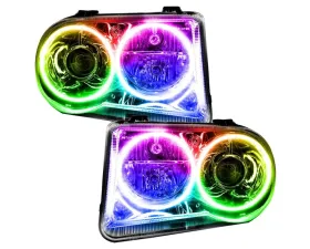 Oracle Lighting Pre-Assembled Halo Headlights (HID Style - No Bulbs) ColorSHIFT w/ No Controller SMD HL Chrysler 300C V8 2005-2010