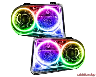 Oracle Lighting Pre-Assembled Halo Headlights (HID Style - No Bulbs) ColorSHIFT w/ No Controller SMD HL Chrysler 300C V8 2005-2010 - 8186-334