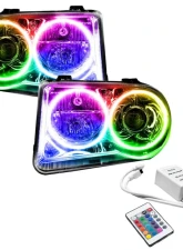 Oracle Lighting Pre-Assembled Halo Headlights (HID Style - No Bulbs) ColorSHIFT w/ Simple Controller SMD HL Chrysler 300C V8 2005-2010                                     - 8186-504 - Image 7