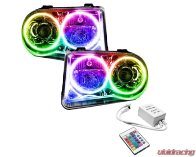Oracle Lighting Pre-Assembled Halo Headlights (HID Style - No Bulbs) ColorSHIFT w/ Simple Controller SMD HL Chrysler 300C V8 2005-2010 - 8186-504