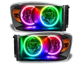 Oracle Lighting Pre-Assembled LED Halo Headlights Kit (HID Style) ColorSHIFT w/ No Controller SMD HL - Black Dodge Ram 2007-2008