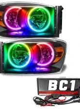 Oracle Lighting Pre-Assembled LED Halo Headlights Kit (HID Style) ColorSHIFT w/ BC1 Controller SMD HL - Black Dodge Ram 2007-2008                                     - 8187-335 - Image 5