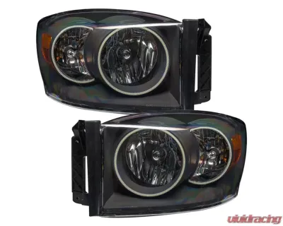 Oracle Lighting Pre-Assembled LED Halo Headlights Kit (HID Style) ColorSHIFT w/ BC1 Controller SMD HL - Black Dodge Ram 2007-2008 - 8187-335