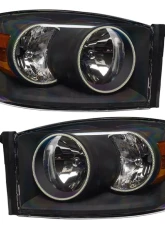 Oracle Lighting Pre-Assembled LED Halo Headlights Kit (HID Style) ColorSHIFT w/ BC1 Controller SMD HL - Black Dodge Ram 2007-2008                                     - 8187-335 - Image 3