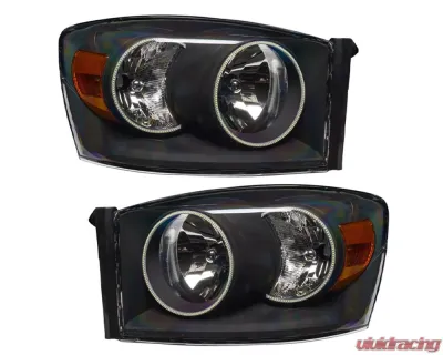 Oracle Lighting Pre-Assembled LED Halo Headlights Kit (HID Style) ColorSHIFT w/ BC1 Controller SMD HL - Black Dodge Ram 2007-2008 - 8187-335