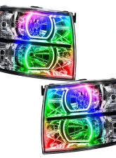 Oracle Lighting Pre-Assembled LED Halo Headlights Square Style (Chrome) ColorSHIFT w/ No Controller SMD HL Chevrolet Silverado 2007-2013                                     - 8188-334 - Image 5