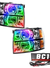 Oracle Lighting Pre-Assembled LED Halo Headlights Square Style (Chrome) ColorSHIFT w/ BC1 Controller SMD HL Chevrolet Silverado 2007-2013                                     - 8188-335 - Image 5