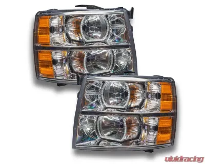 Oracle Lighting Pre-Assembled LED Halo Headlights Square Style (Chrome) ColorSHIFT w/ 2.0 Controller SMD HL Chevrolet Silverado 2007-2013 - 8188-333