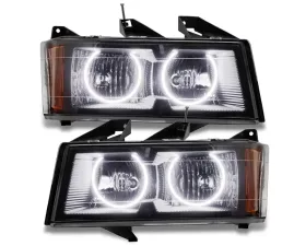 Oracle Lighting Pre-Assembled Headlights - Black LED Halo Kit White Chevrolet Colorado 2004-2012