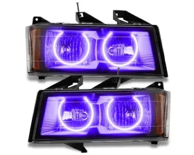 Oracle Lighting Pre-Assembled Headlights - Black LED Halo Kit Purple Chevrolet Colorado 2004-2012