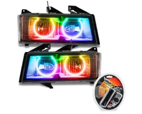 Oracle Lighting Pre-Assembled Headlights - Black LED Halo Kit ColorSHIFT Chevrolet Colorado 2004-2012