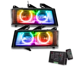 Oracle Lighting Pre-Assembled Headlights - Black LED Halo Kit ColorSHIFT 2.0 Chevrolet Colorado 2004-2012