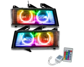 Oracle Lighting Pre-Assembled Headlights - Black LED Halo Kit ColorSHIFT - Simple Chevrolet Colorado 2004-2012