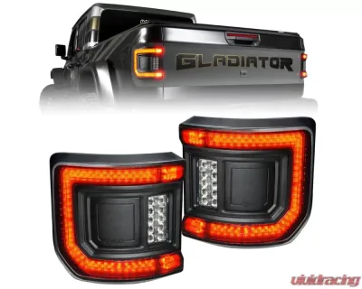 Oracle Lighting "Black Series" Flush Mount LED Tail Lights  - Tinted Lens Jeep Gladiator JT 2020-2025 - 5882-504-T