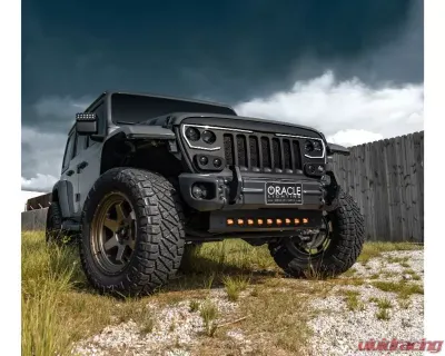 Oracle Lighting Skid Plate w/ Integrated Led Emitters Amber Lens Jeep Wrangler Jl | Gladiator Jt 2018-2023 - 5883-005