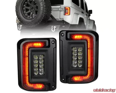 Oracle Lighting Black Series Flush Mount LED Taillights Jeep Wrangler JK 2007-2017 - 5891-504-T