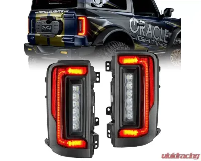 Oracle Lighting Black Series Flush Style LED Taillights Ford Bronco 2021-2024 - 5892-504-T