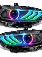 ORACLE Lighting "Black Series" Dynamic ColorSHIFT LED Headlights w/ Sequential Turn Signal Ford Mustang 2018-2023                                     - 8204-332 - Image 2
