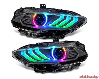 ORACLE Lighting "Black Series" Dynamic ColorSHIFT LED Headlights w/ Sequential Turn Signal Ford Mustang 2018-2023 - 8204-332