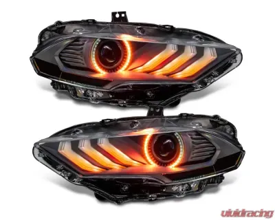 ORACLE Lighting "Black Series" Dynamic ColorSHIFT LED Headlights w/ Sequential Turn Signal Ford Mustang 2018-2023 - 8204-332