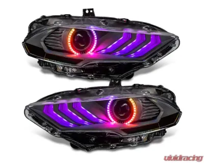 ORACLE Lighting "Black Series" Dynamic ColorSHIFT LED Headlights w/ Sequential Turn Signal Ford Mustang 2018-2023 - 8204-332
