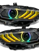 ORACLE Lighting "Black Series" Dynamic ColorSHIFT LED Headlights w/ Sequential Turn Signal Ford Mustang 2018-2023                                     - 8204-332 - Image 14