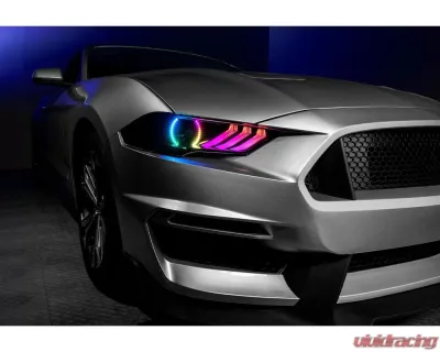 ORACLE Lighting "Black Series" Dynamic ColorSHIFT LED Headlights w/ Sequential Turn Signal Ford Mustang 2018-2023 - 8204-332