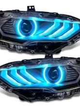ORACLE Lighting "Black Series" Dynamic ColorSHIFT LED Headlights w/ Sequential Turn Signal Ford Mustang 2018-2023                                     - 8204-332 - Image 3