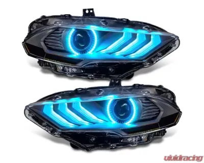 ORACLE Lighting "Black Series" Dynamic ColorSHIFT LED Headlights w/ Sequential Turn Signal Ford Mustang 2018-2023 - 8204-332