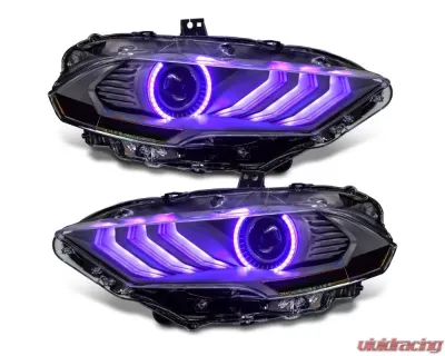 ORACLE Lighting "Black Series" Dynamic ColorSHIFT LED Headlights w/ Sequential Turn Signal Ford Mustang 2018-2023 - 8204-332