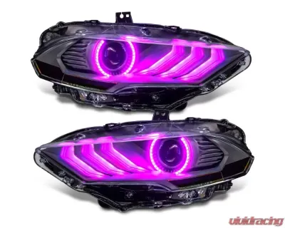ORACLE Lighting "Black Series" Dynamic ColorSHIFT LED Headlights w/ Sequential Turn Signal Ford Mustang 2018-2023 - 8204-332