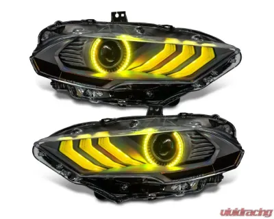 ORACLE Lighting "Black Series" Dynamic ColorSHIFT LED Headlights w/ Sequential Turn Signal Ford Mustang 2018-2023 - 8204-332