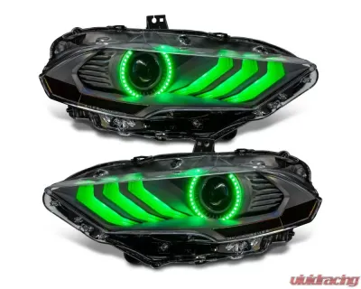 ORACLE Lighting "Black Series" Dynamic ColorSHIFT LED Headlights w/ Sequential Turn Signal Ford Mustang 2018-2023 - 8204-332