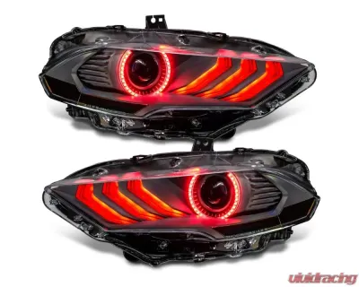 ORACLE Lighting "Black Series" Dynamic ColorSHIFT LED Headlights w/ Sequential Turn Signal Ford Mustang 2018-2023 - 8204-332