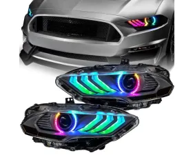 ORACLE Lighting "Black Series" Dynamic ColorSHIFT LED Headlights w/ Sequential Turn Signal Ford Mustang 2018-2023