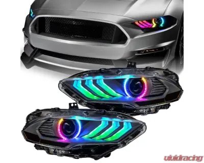 ORACLE Lighting "Black Series" Dynamic ColorSHIFT LED Headlights w/ Sequential Turn Signal Ford Mustang 2018-2023 - 8204-332