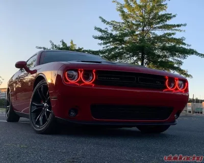 Oracle Lighting LED Surface Mount Headlight Halo Kit Red Color Dodge Challenger 2015-2023 - 3990-003