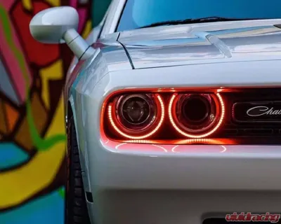 Oracle Lighting LED Surface Mount Headlight Halo Kit Red Color Dodge Challenger 2015-2023 - 3990-003